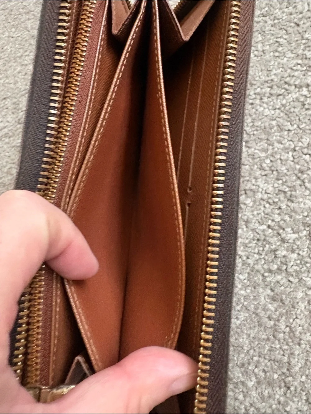 Authentic Louis Vuitton Monogram Zippy Wallet Brown Zip Around Long Wallet